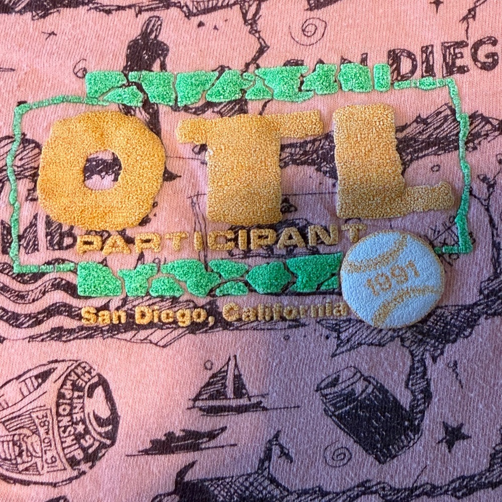 Vintage Onieta 1991 OTL San Diego World Champion Tee L | All Over Surf Print - Picture 4 of 13